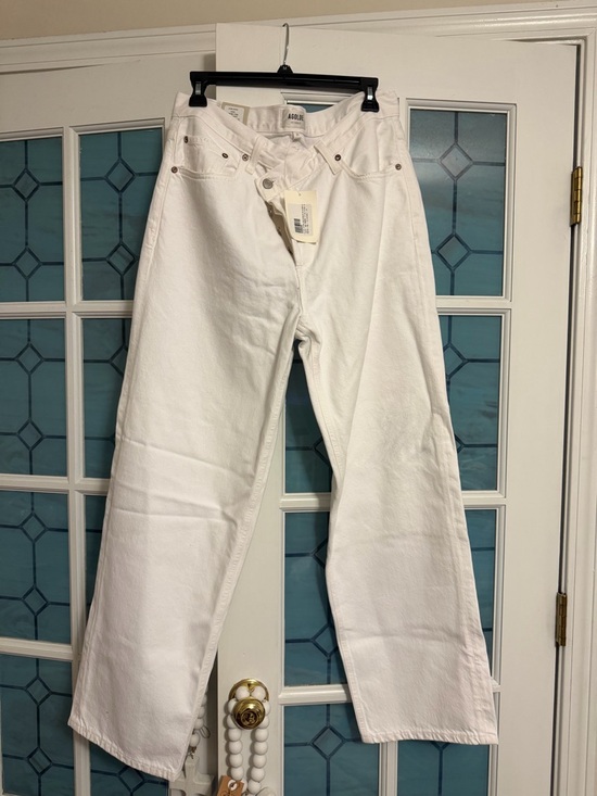 Agolde Denim - AGOLDE White High-Rise Straight Leg Jeans